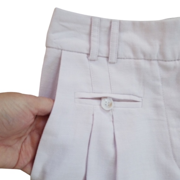 Topshop Pale Lilac Linen Blend High Waist Pleated Longline Shorts Size 2‎ NEW - Picture 6 of 12
